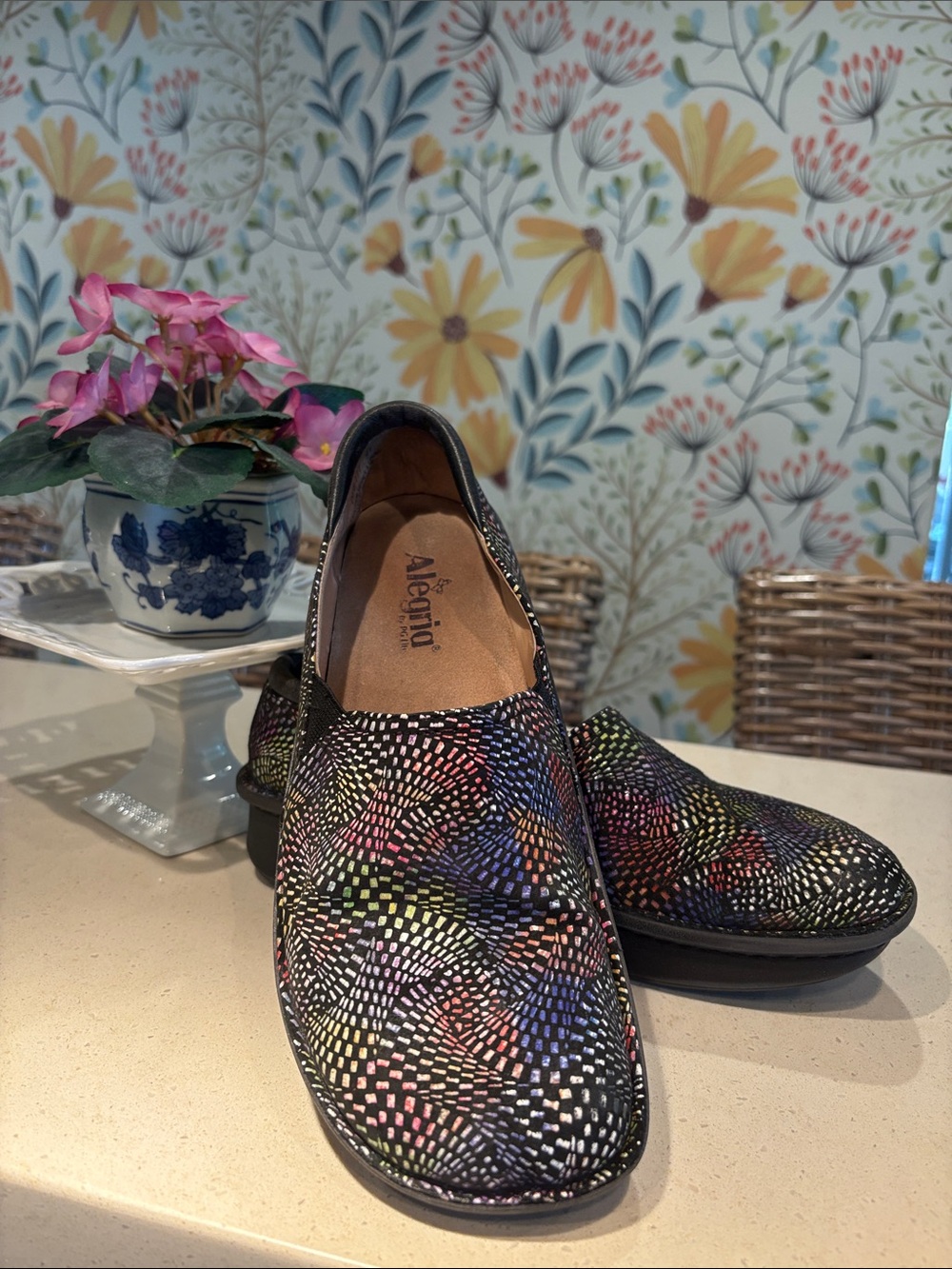 Alegria “Deb” Multicolored Leather Slip-On Shoes- Size 41